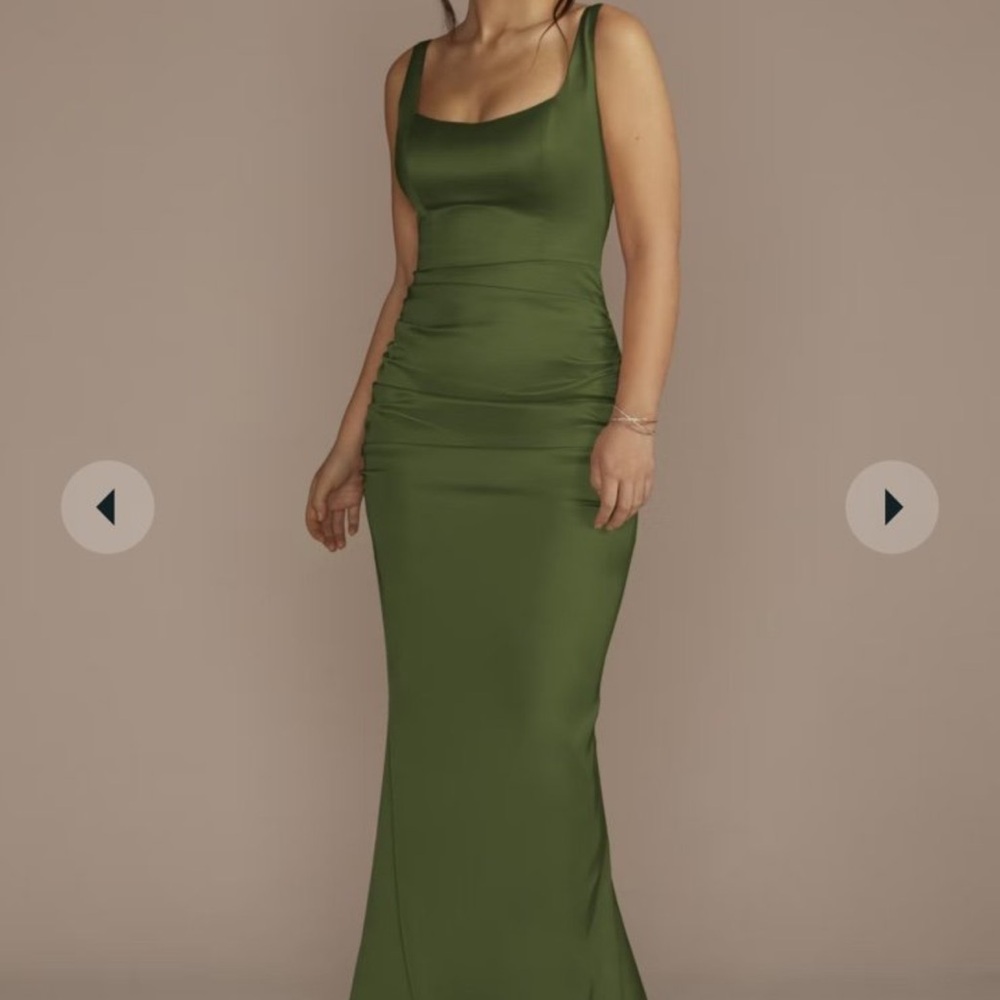 David's Bridal Olive Maxi Dress